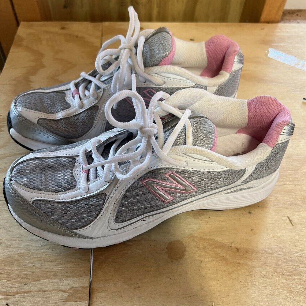 New Balance Womens 7.5 WW496SP3 Low Top Lace Up Walking Shoe Gray Pink